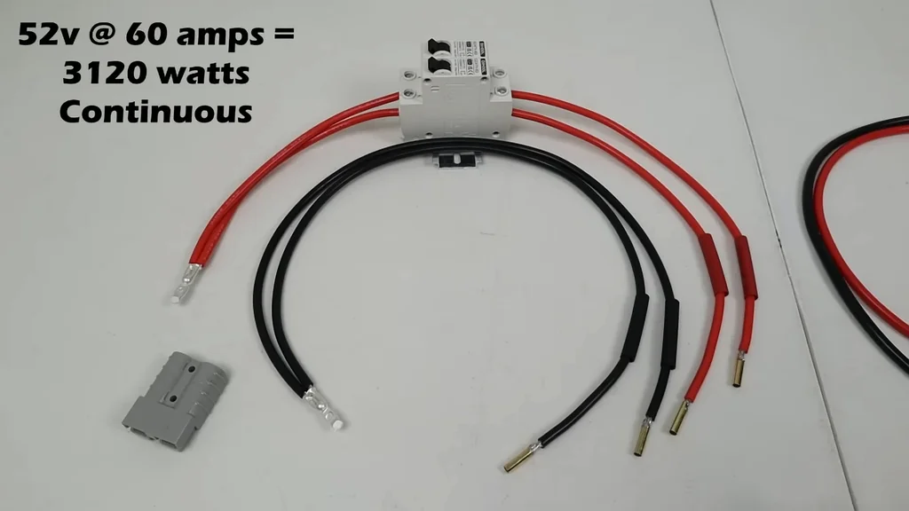 Wires, circuit breaker, Anderson connector