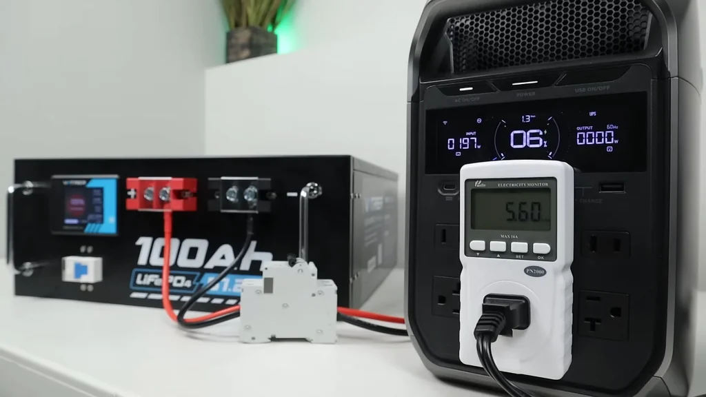 Electricity monitor showing 560 watts
