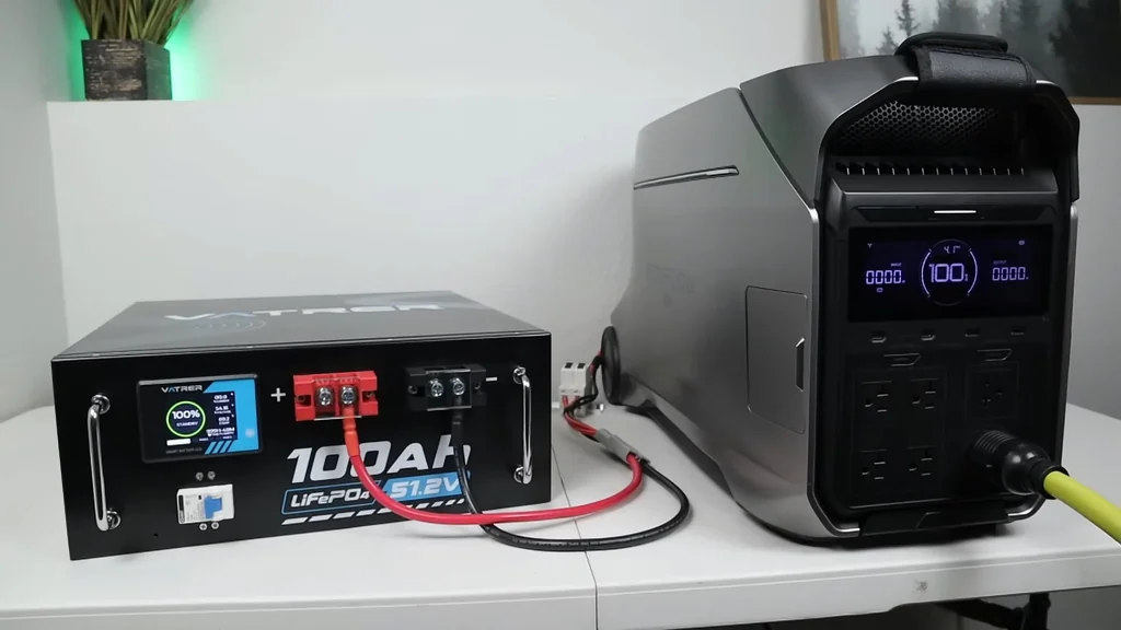 Ecoflow power station fully charged by battery