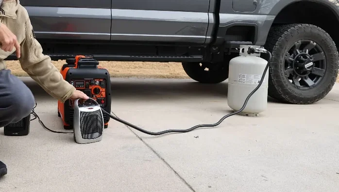 AIVOLT generator and propane tank