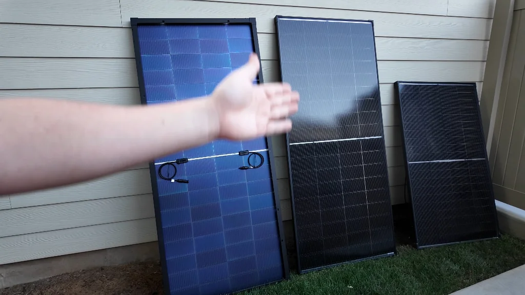 Comparison of different solar panel sizes