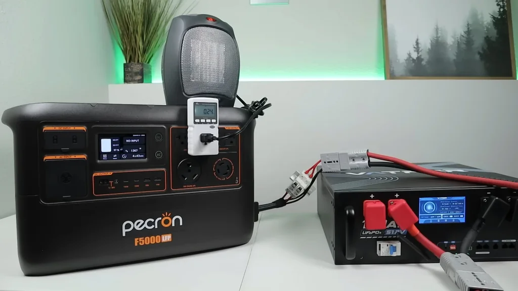 Pecron F5000 powering a heater load