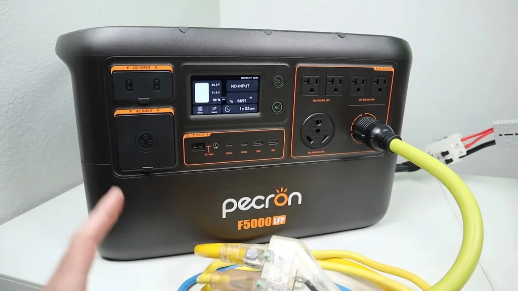 Pecron F5000 display showing high wattage pull