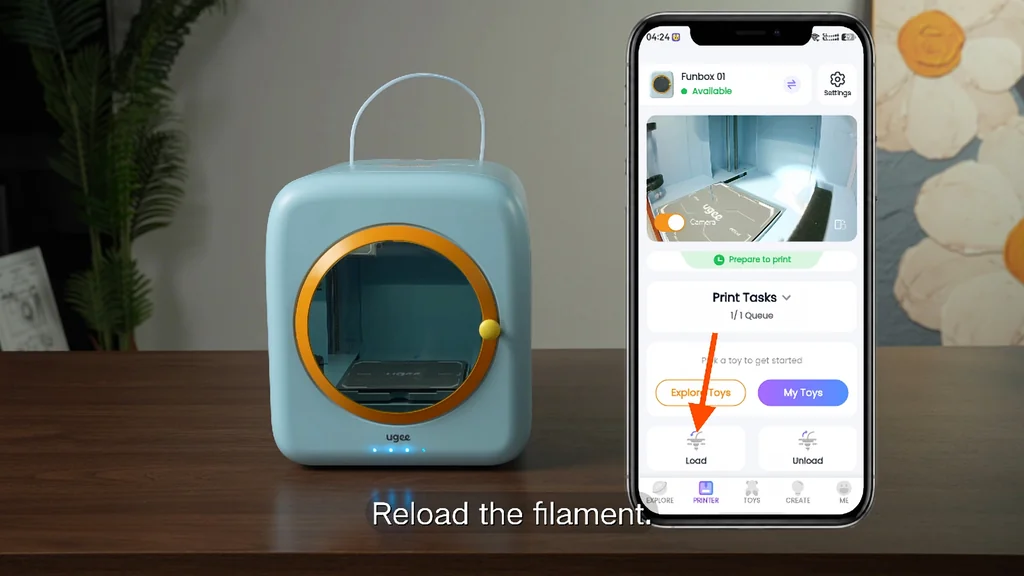 ugee 3D printer app controls