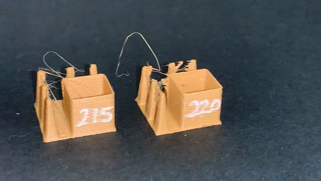 Close-up of 3D print stringing