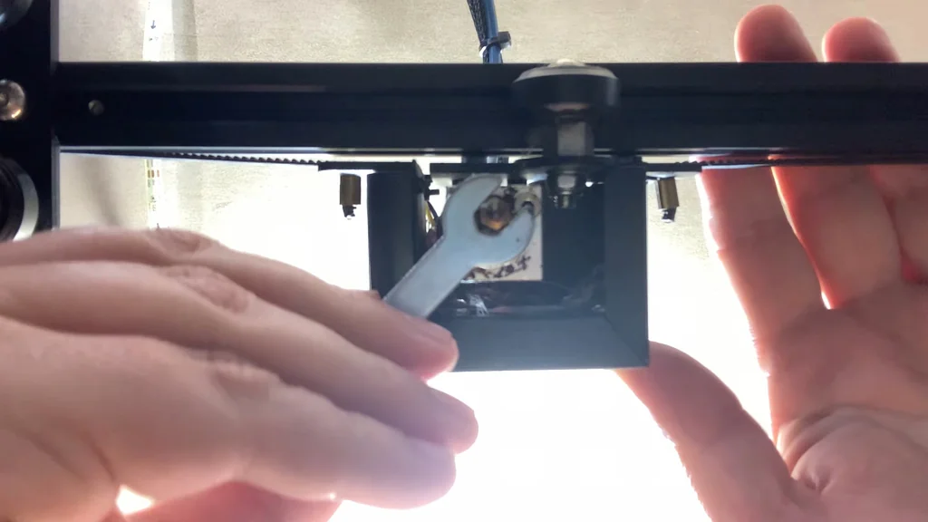 Using a wrench on a 3D printer hotend