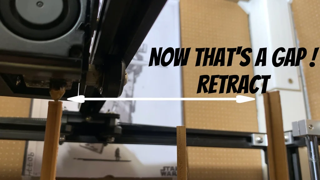 3D printer nozzle retracting across gap