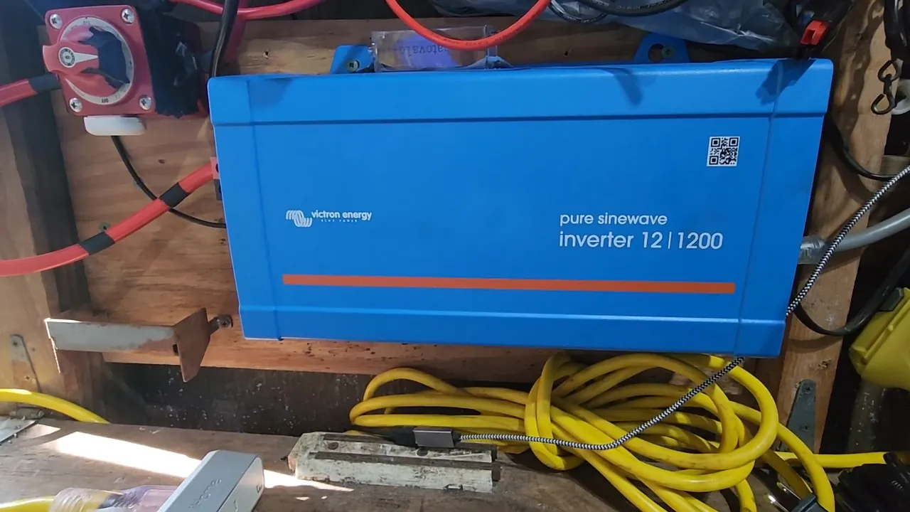 Close up of heavy-duty inverter power terminals