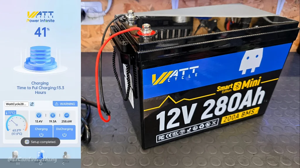 Monitoring battery charging via app