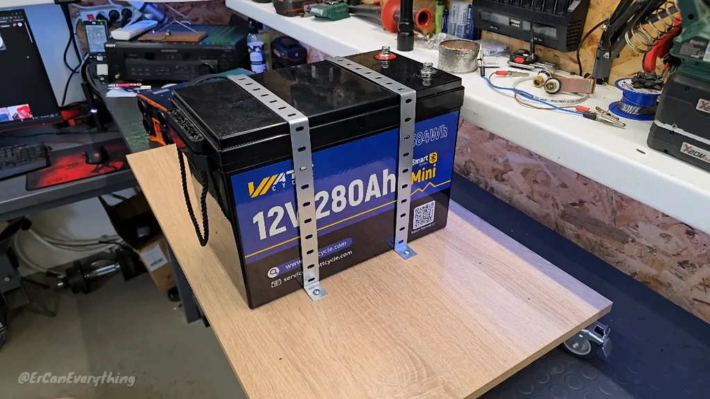 Securing 12V 280Ah battery with metal straps