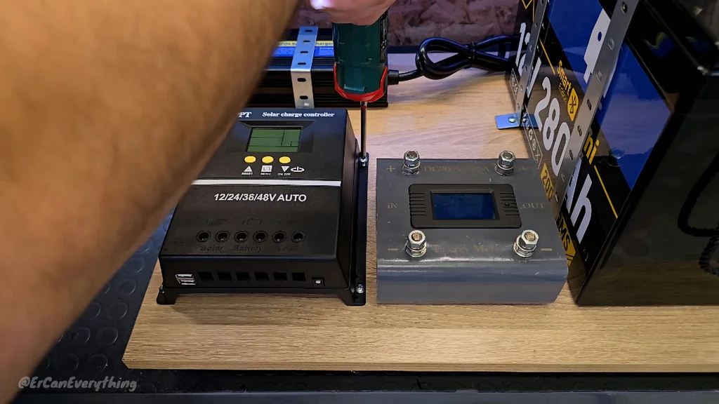 Installing MPPT solar charge controller and energy meter
