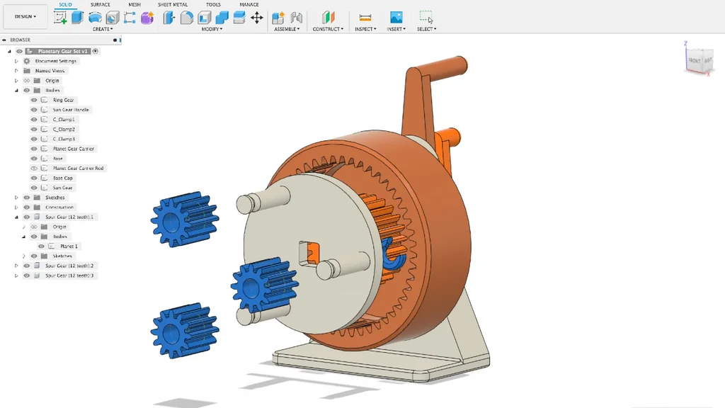 Fusion 360 CAD planetary gear