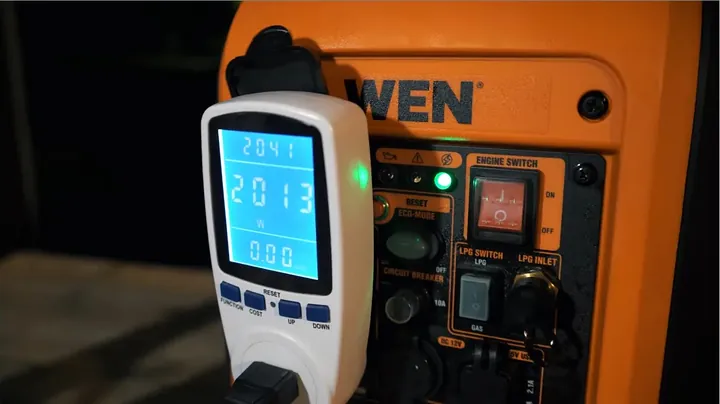 Power energy meter displaying 2013 watt overload current state