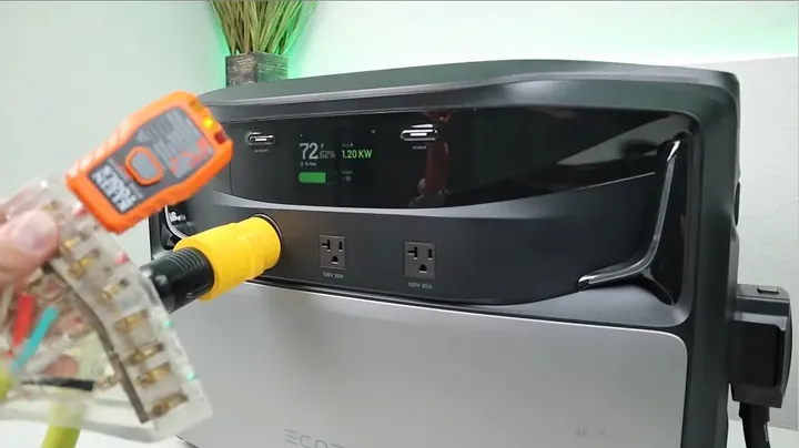 EcoFlow Titan 5000 Plus display showing simultaneous 1800W charging and over 3000W output.