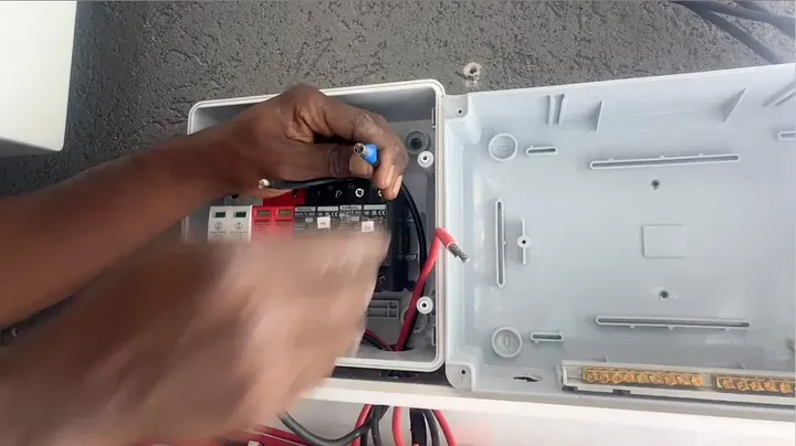 Terminating solar PV input cables using wire ferrules and mounting surge protection devices